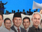 Prabowo-Gibran memimpin dengan 58,83%, AMIN di posisi kedua dengan 24,49%, disusul oleh Ganjar-Mahfud dengan 16,68%